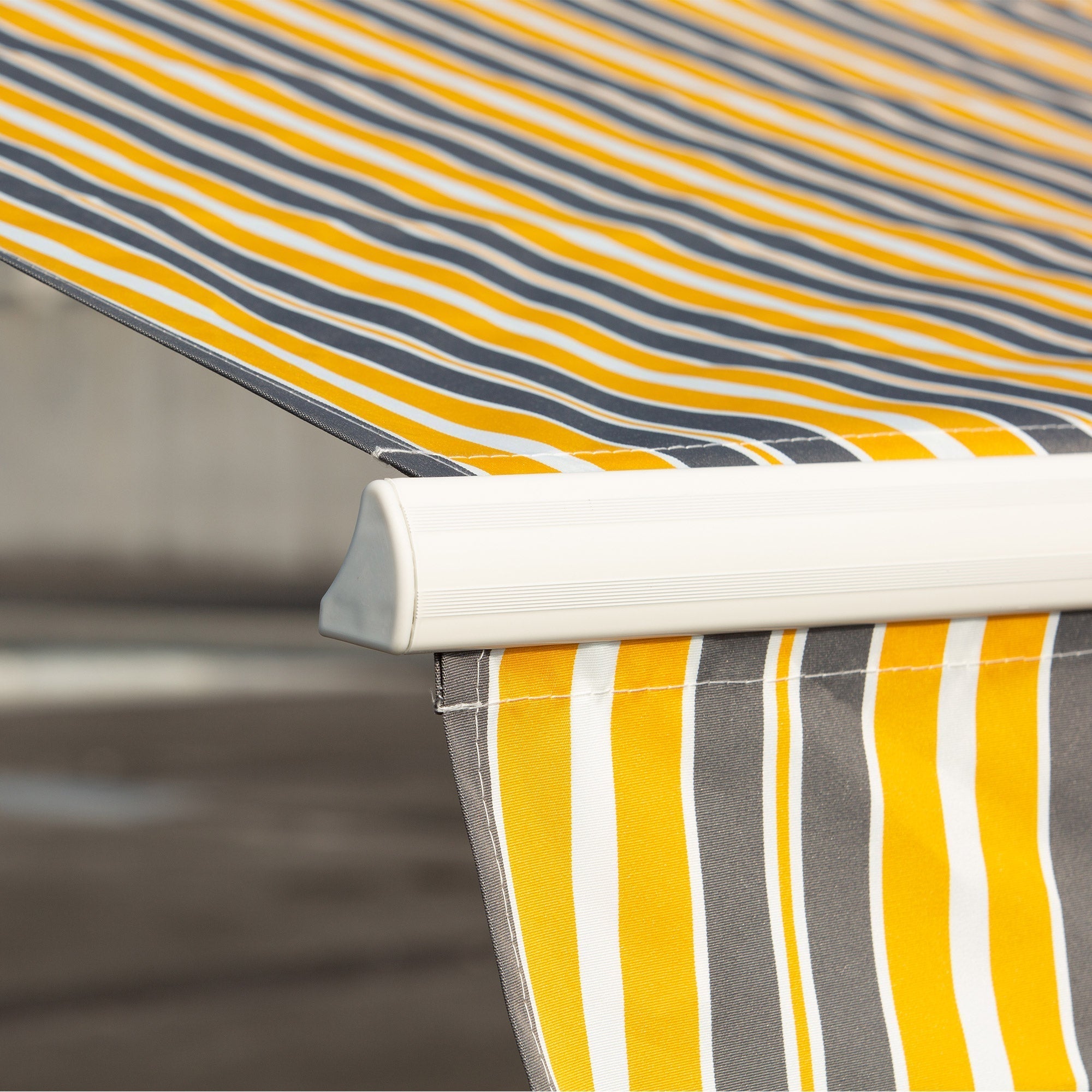 Outsunny 12' x 10' Retractable Awning with Adjustable Design, Sunshade Shelter in Yellow & Grey - 840-207YL