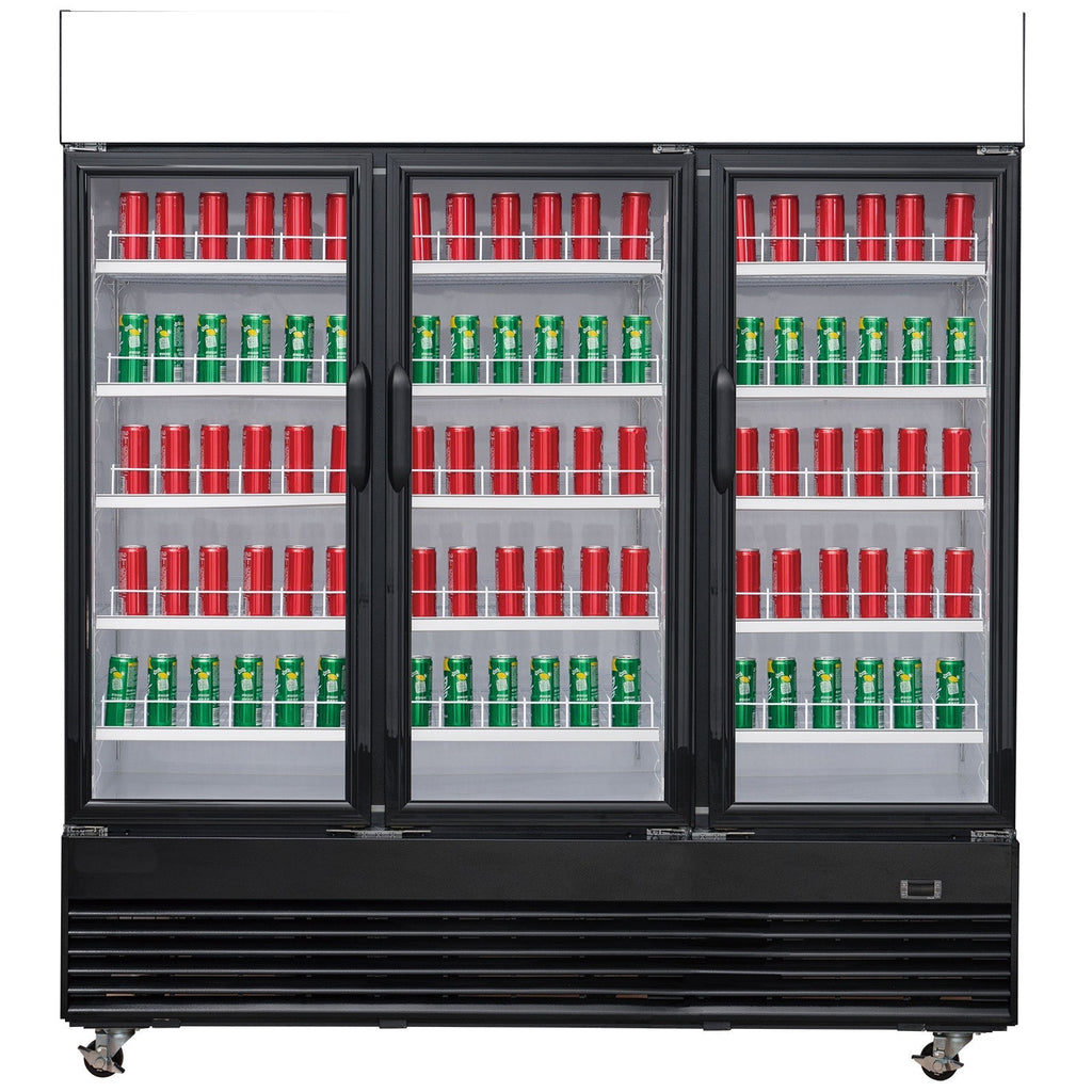Chef AAA - TSM69R Commercial 78" 3 Glass Door Refrigerator 69.43 cu.ft. - TSM69R