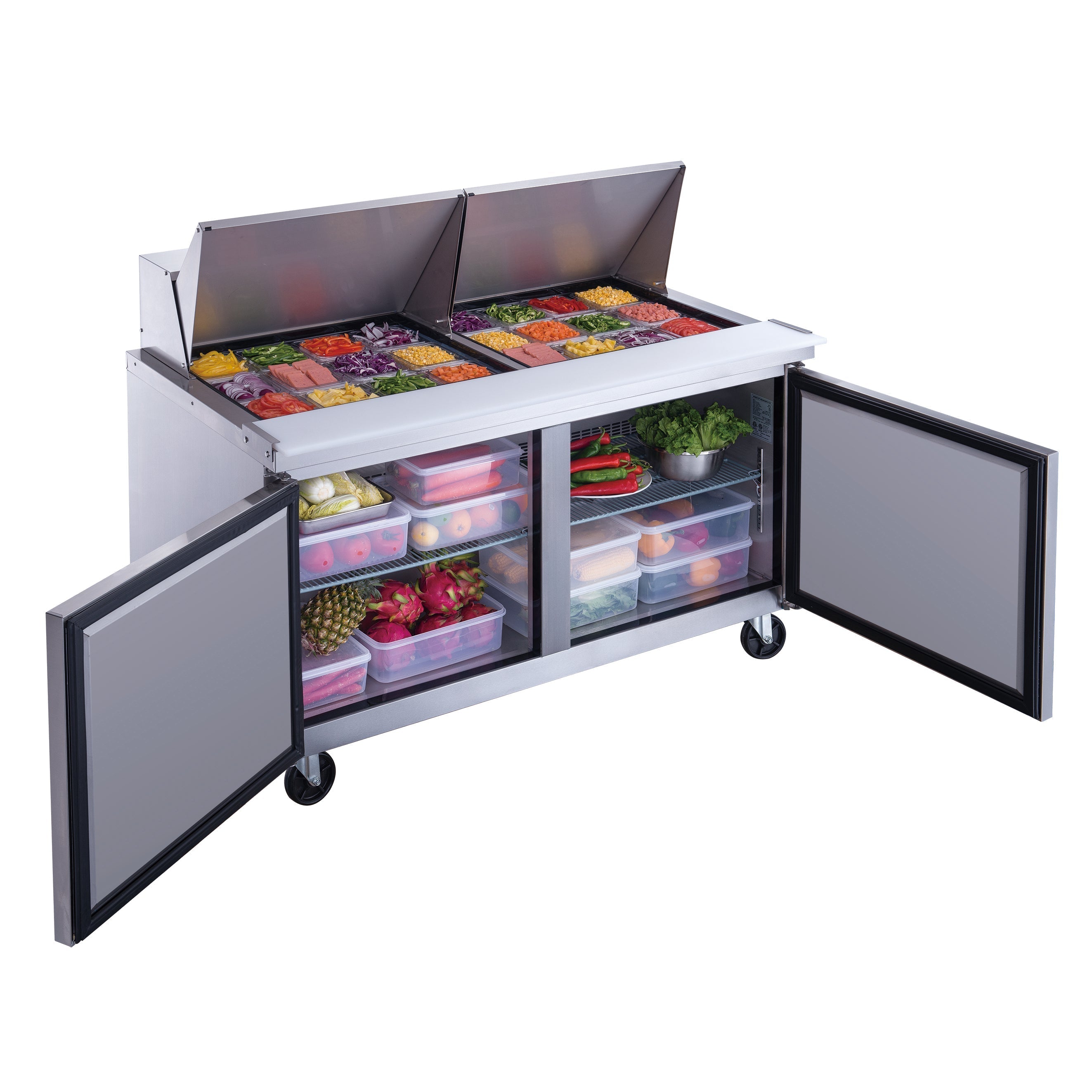 Chef AAA - TSP60M Commercial 60" 24 Pan Salad Sandwich Food Prep Table Refrigerator Mega Top - TSP60M