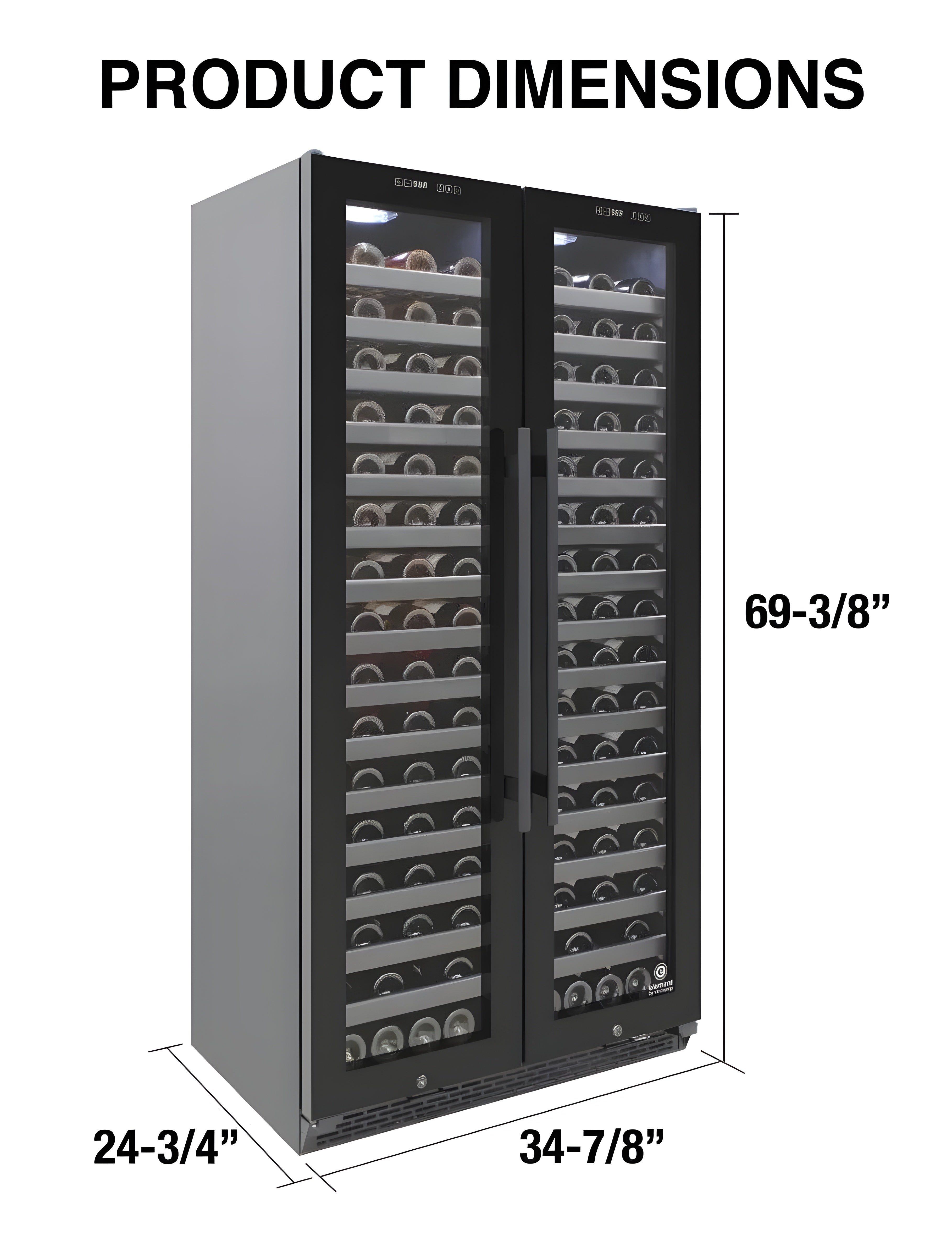Vinotemp 36-Inch Double Door Wine Cooler - EL-36TD180