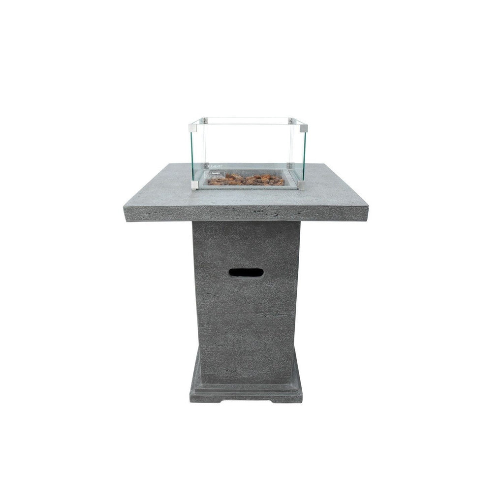 Elementi Montreal 34 in. x 34 in. Square Concrete Liquid Propane Fire Pit OFG221