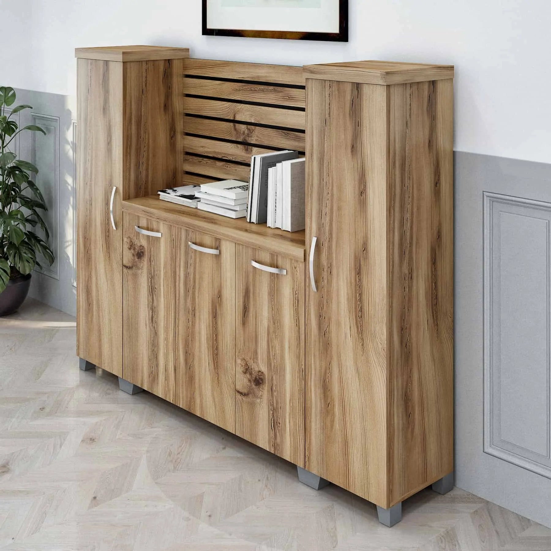 Casa Mare ELISE 87″ Modern Home & Office Furniture Desk Rustic Brown & Black - ELISE-87RBB-S