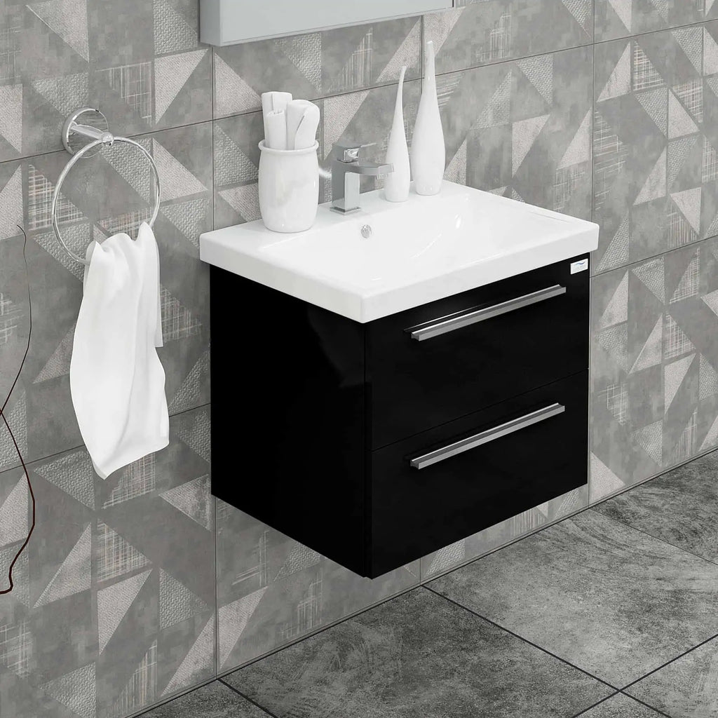 Casa Mare Elke 24" Bathroom Vanity and Ceramic Sink Combo with LED Mirror - Elke60GB-24