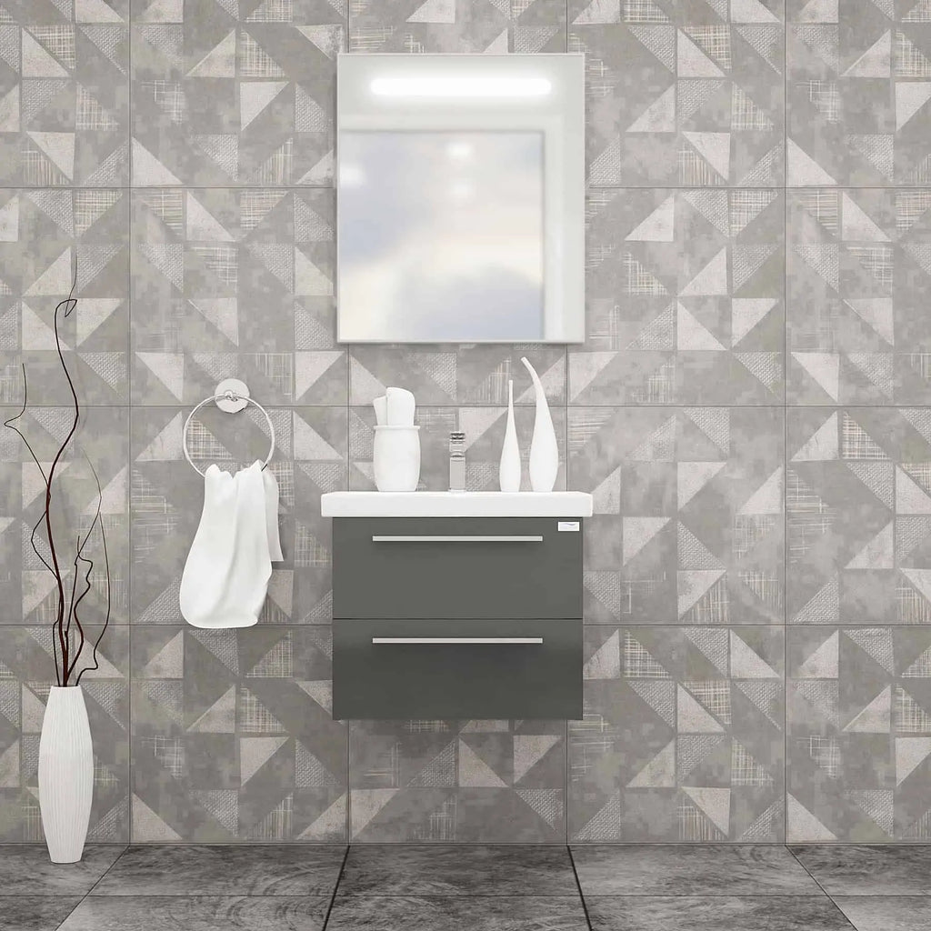 Casa Mare Elke 24" Bathroom Vanity and Ceramic Sink Combo with LED Mirror - Elke60GB-24