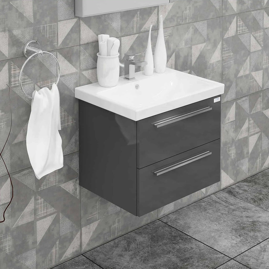 Casa Mare Elke 32" Bathroom Vanity and Ceramic Sink Combo with LED Mirror - Elke80GB-32