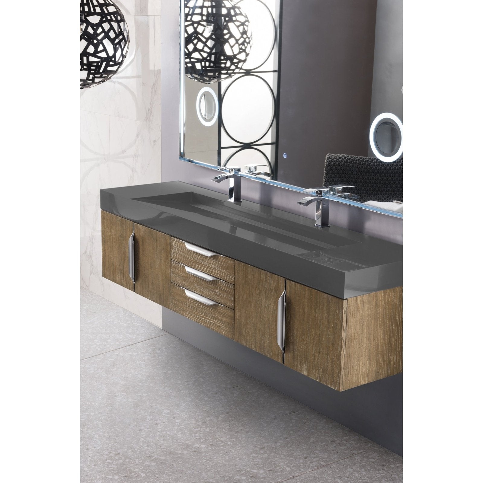James Martin Vanities Mercer Island 72" Double Vanity - 389-V72D-AGR-G-DGG