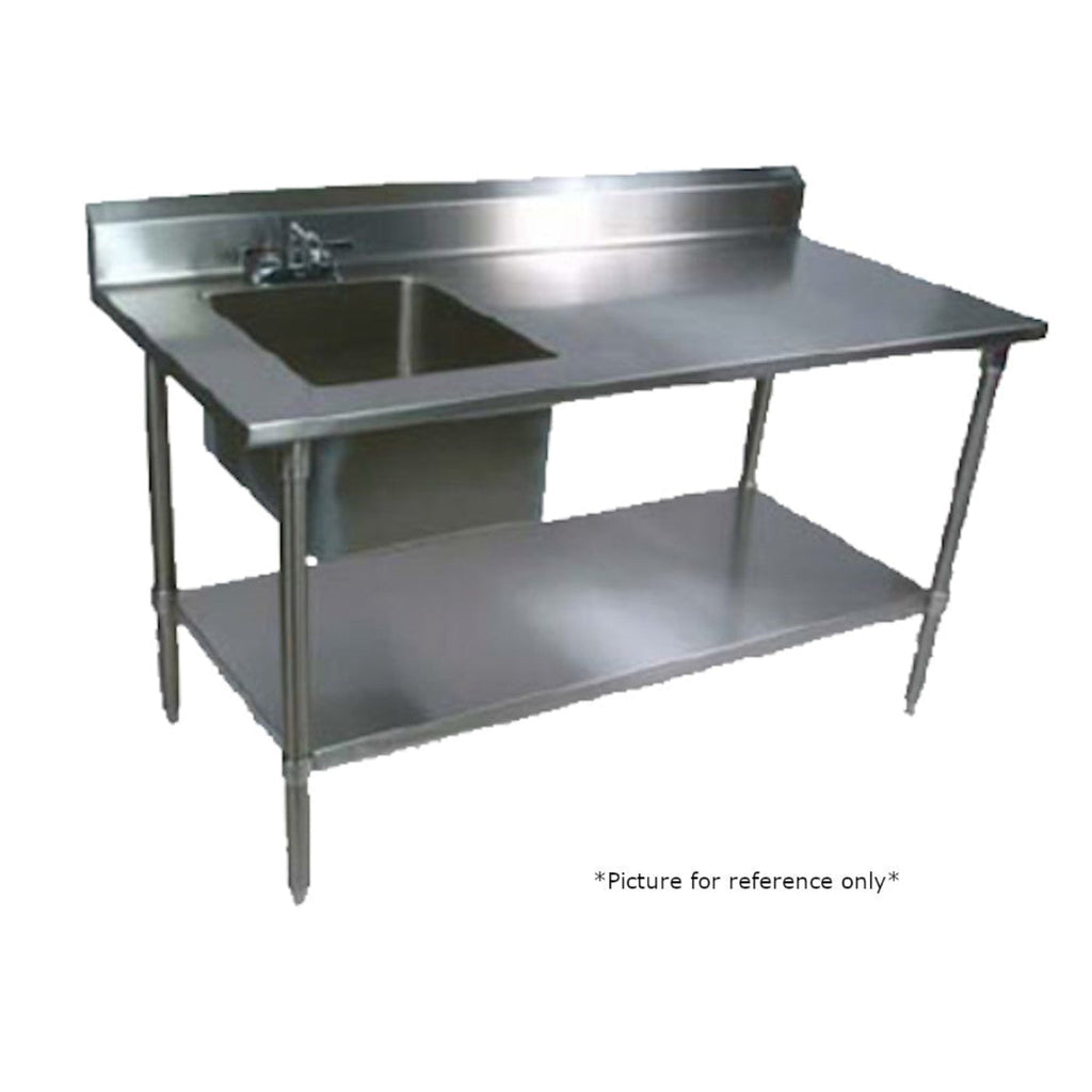 John Boos EPT8R5-3048SSK-R Work Table with Prep Sink - JBEPT8R53048SSKR