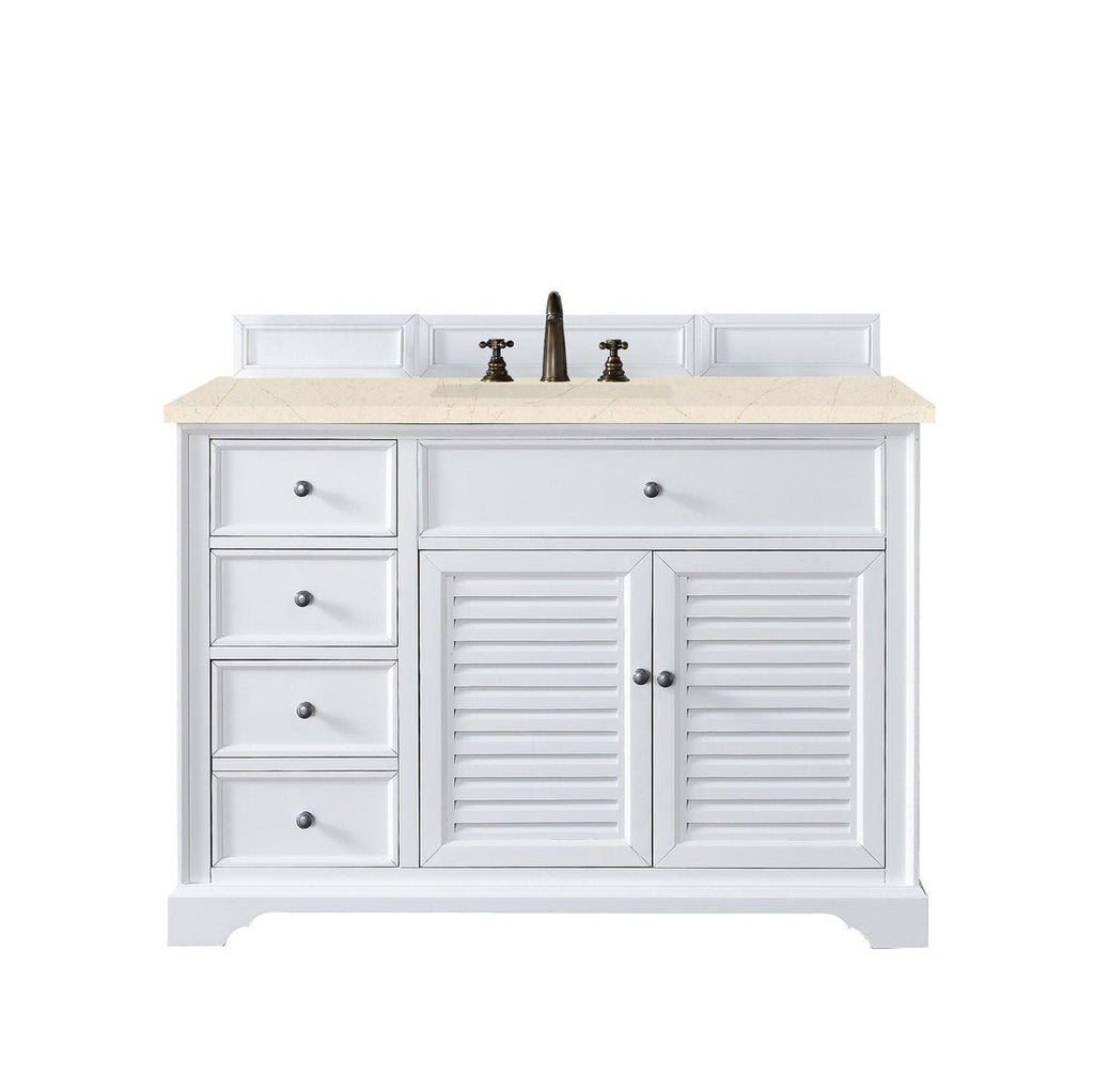 James Martin Vanities Savannah 48" Bright White Single Vanity - 238-104-V48-BW-3AF