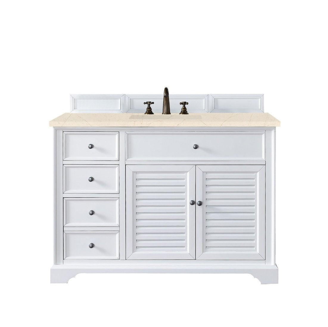 James Martin Vanities Savannah 48" Bright White Single Vanity - 238-104-V48-BW-3AF