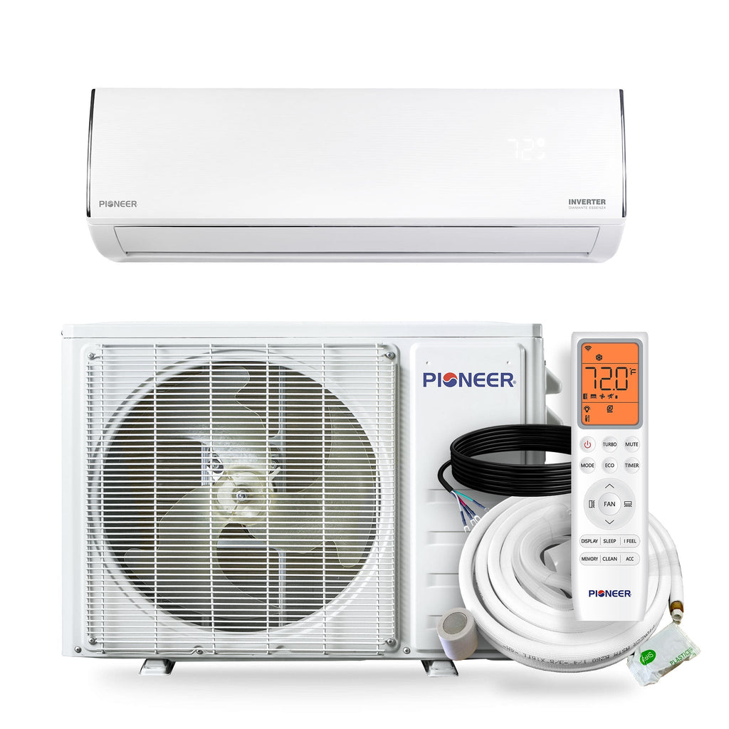 Pioneer Diamante Essenza 11,500 BTU 17 SEER2 230V High-Wall Ductless Mini-Split Air Conditioner Inverter Heat Pump with 16 Ft. Kit - WYT012GLUI17RL