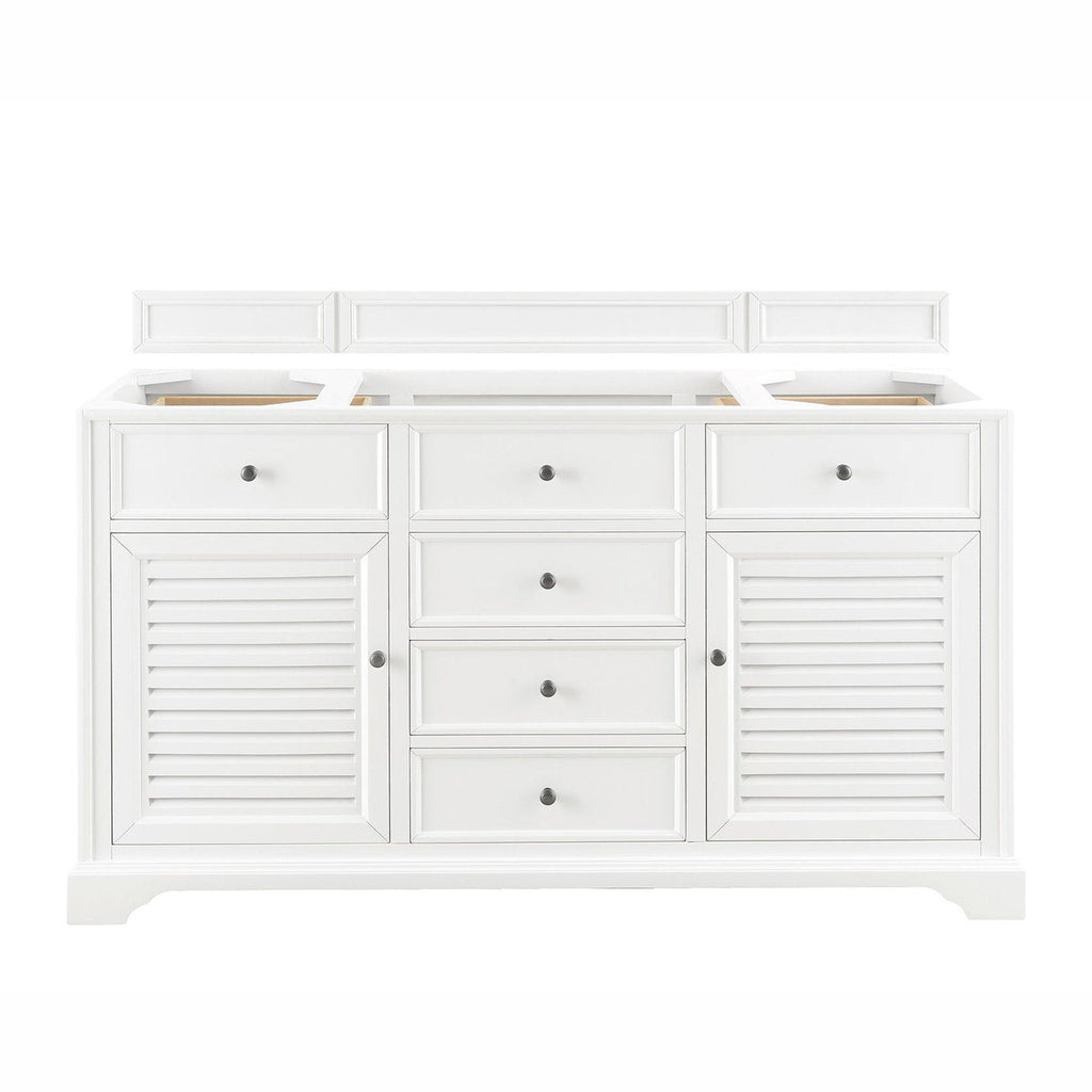 James Martin Vanities Savannah 60" Bright White Single Vanity - 238-104-V60S-BW-3AF