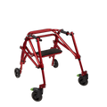 Tru Grit Klip 4 Wheeled Lightweight Walker/Gait Trainer with Seat – Small Red - 1770268416621_503