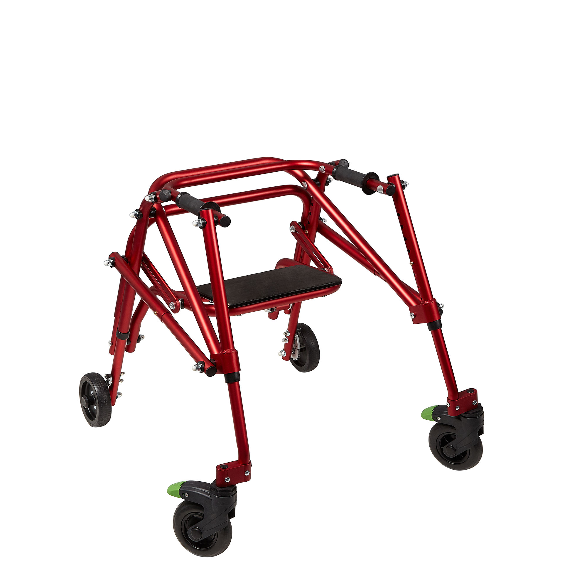 Tru Grit Klip 4 Wheeled Lightweight Walker/Gait Trainer with Seat – Small Red - 1770268416621_503