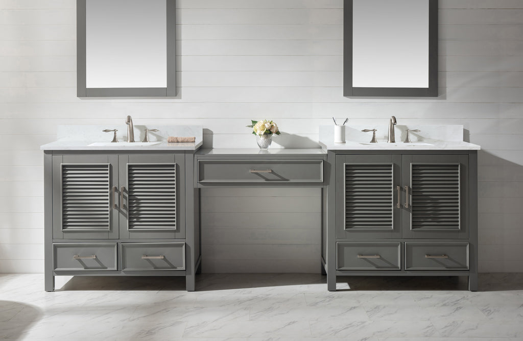 Char-Griller Estate 102" Double Sink Bathroom Vanity Modular Set with White Quartz Top - SKU_1769842795139_360