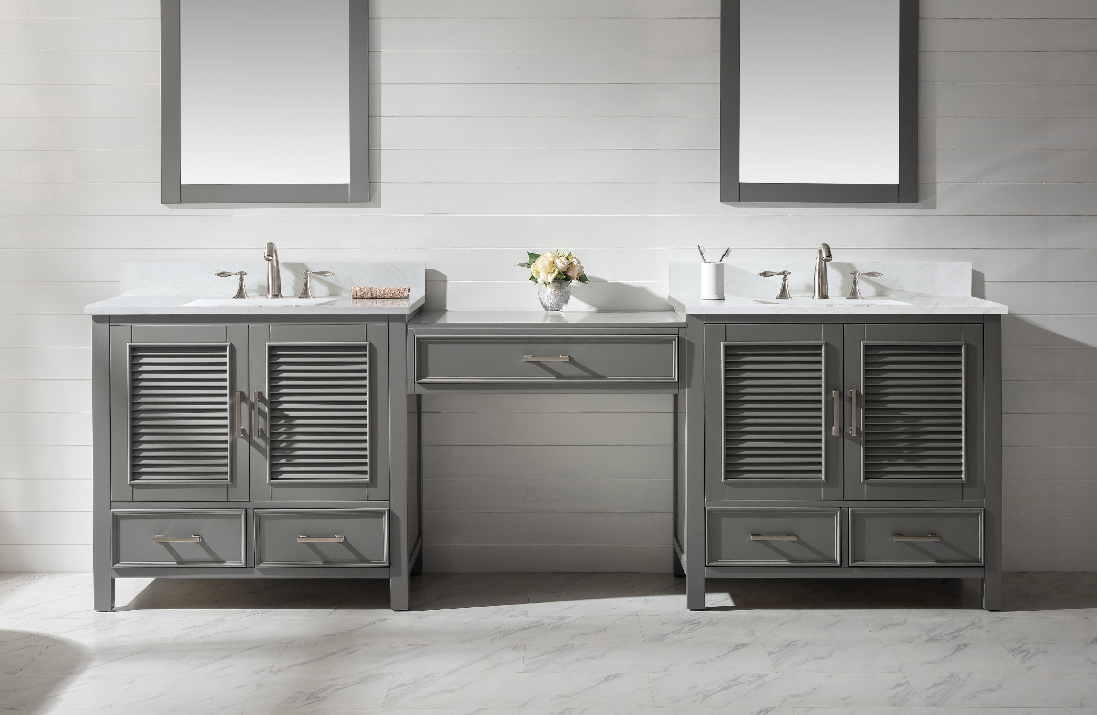 Char-Griller Estate 102" Double Sink Bathroom Vanity Modular Set with White Quartz Top - SKU_1769842795139_360