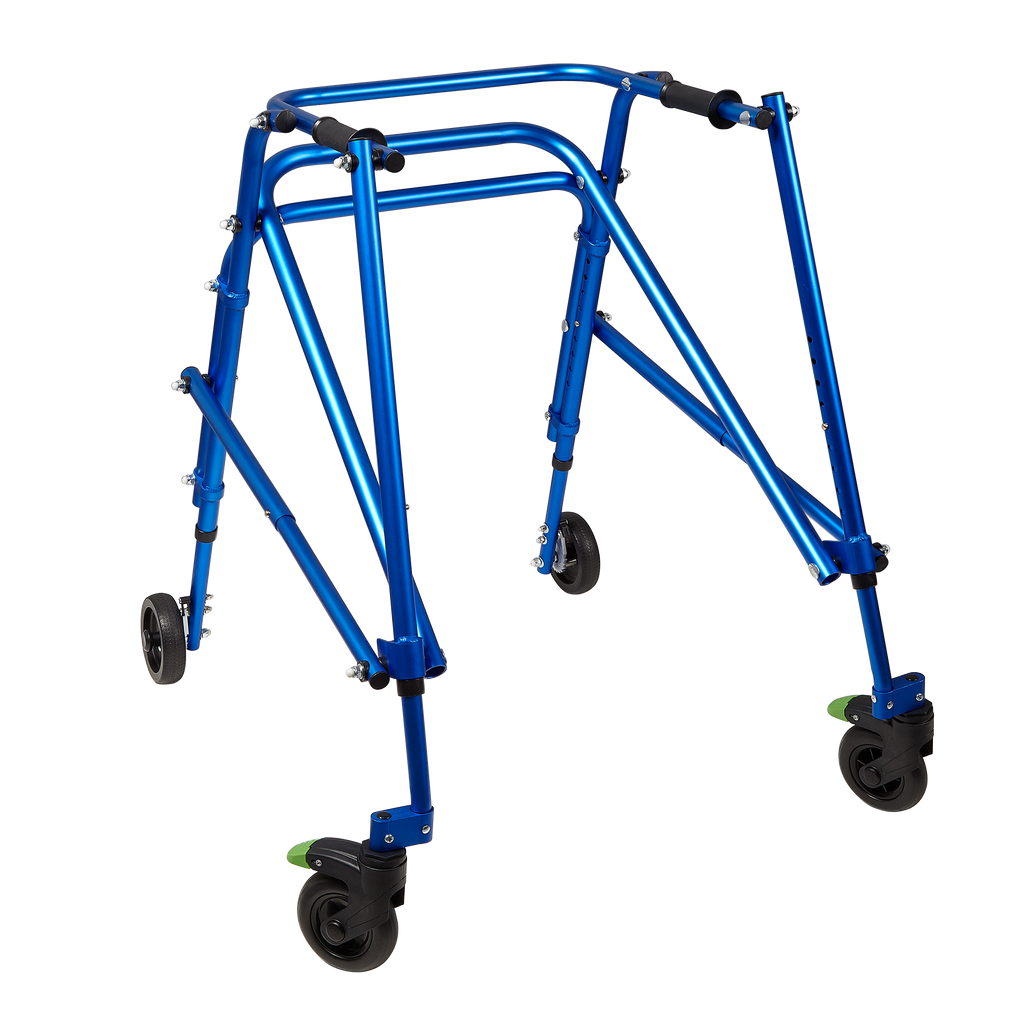 Tru Grit Klip 4 Wheeled Lightweight Walker/Gait Trainer – Large Blue - 1770266670106_189
