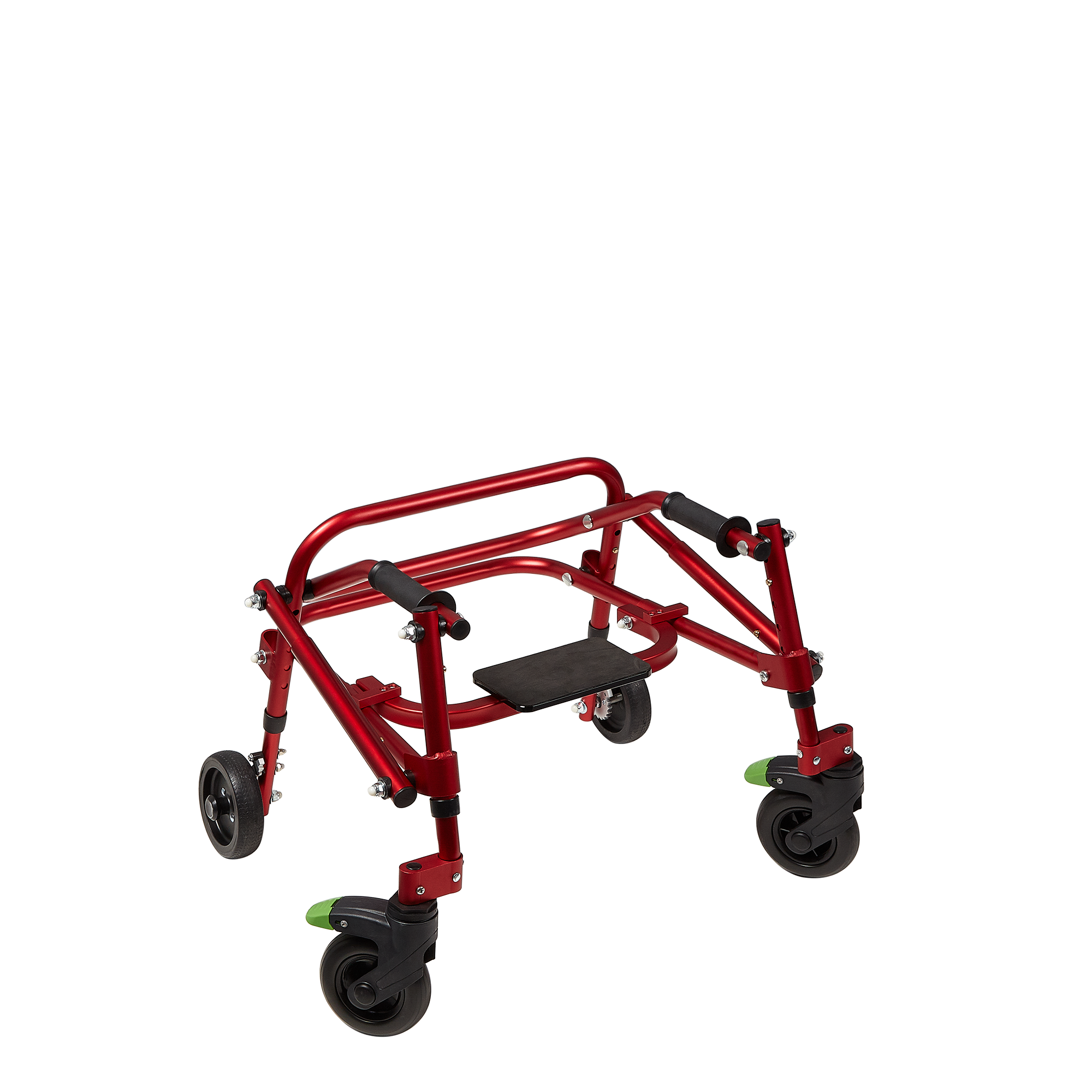 Tru Grit Klip 4 Wheeled Lightweight Walker/Gait Trainer with Seat – Extra Small Red - 1770268434960_0