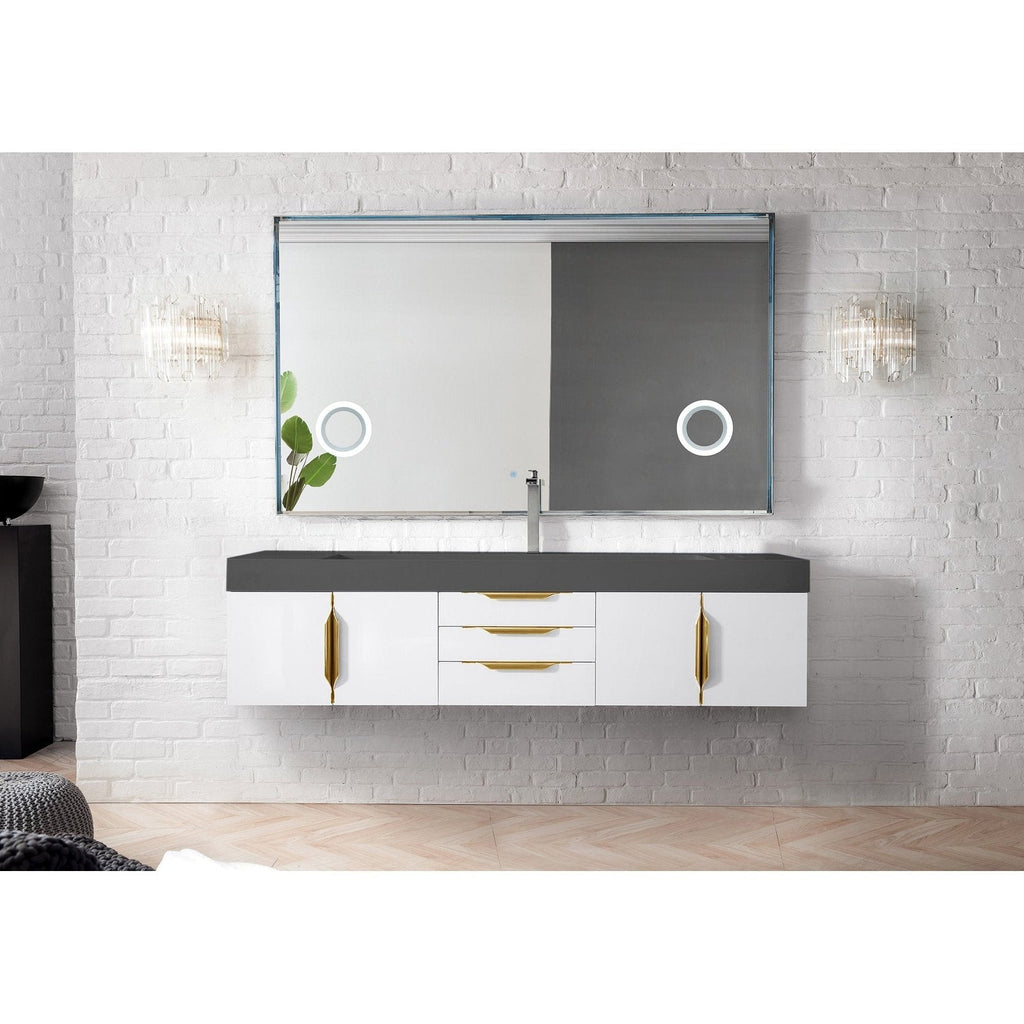 James Martin Vanities Mercer Island 72" Single Vanity - 389-V72S-AGR-G-DGG