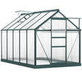 Outsunny BloomGreen 6' x 10' Greenhouse with Rain Gutter and Roof Vent Dark Green - 845-059V01