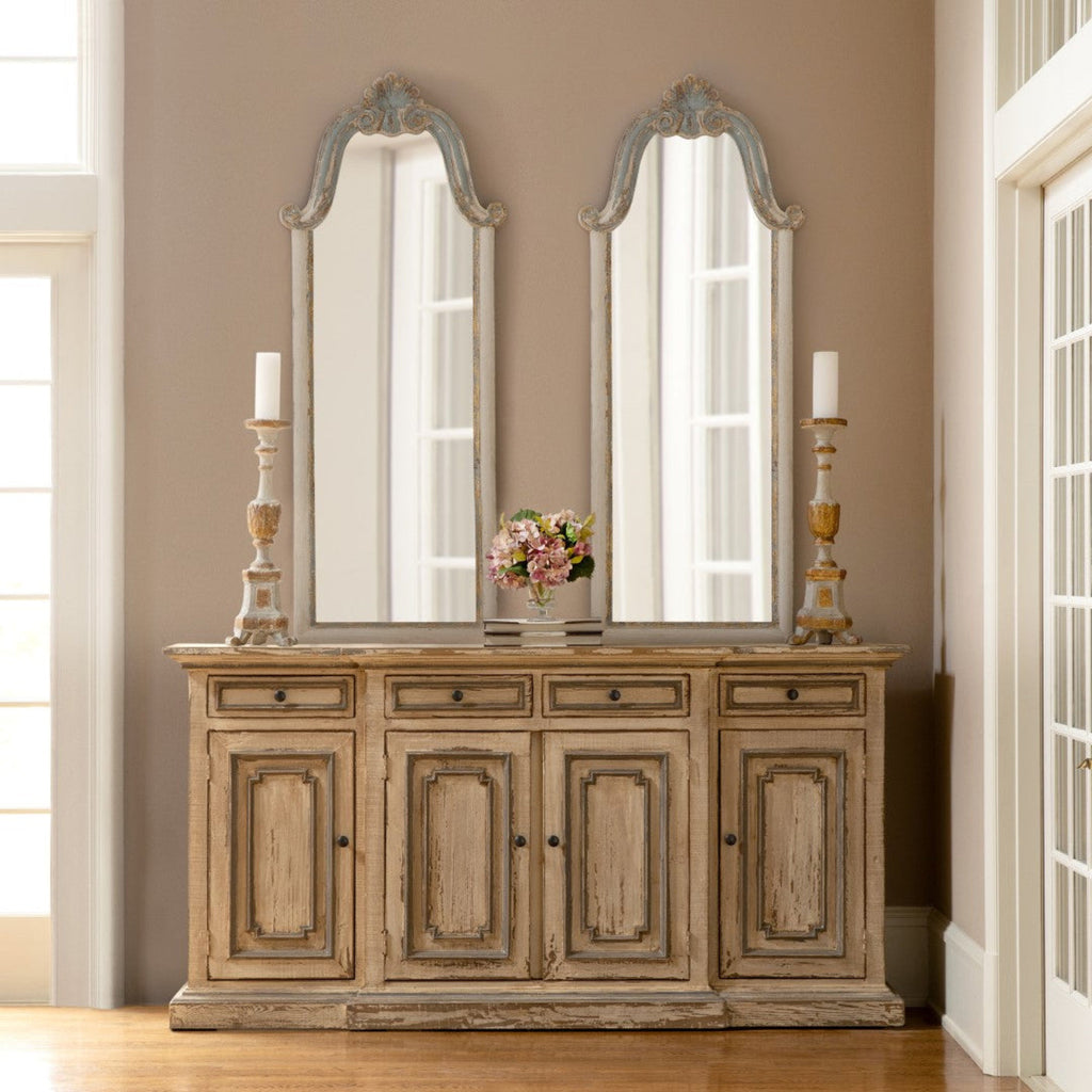 Park Hill Collection Vestibule Full-Length Carved Wood Mirror - Elegant Rustic Design for Glamorous Home Décor -  EWI26161
