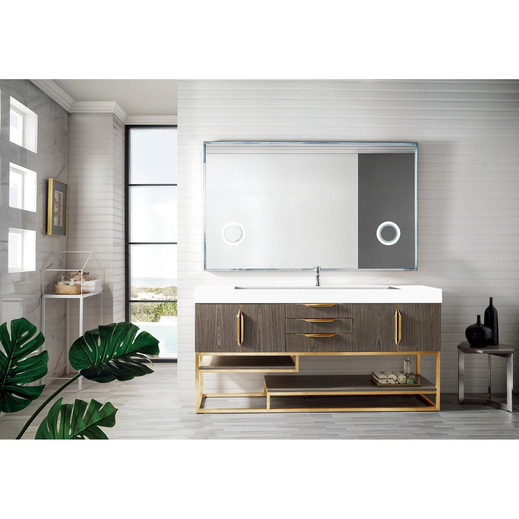 James Martin Vanities Columbia 72" Single Vanity - 388-V72S-AGR-MB-DGG