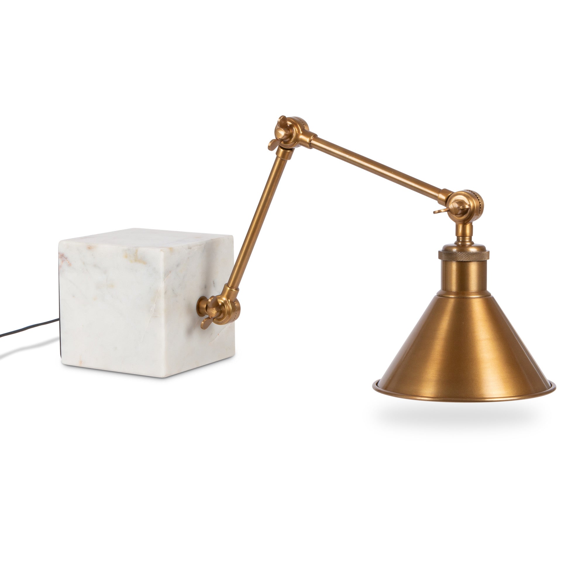 Park Hill Collection Marble Shelf Light - Elegant 21" White and Brass Design, Perfect for Modern Home Décor and Lighting - ELT95928