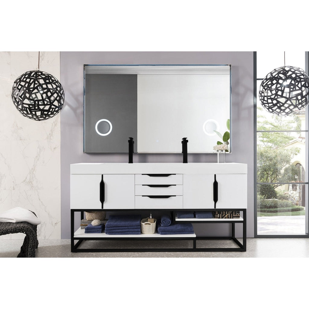 James Martin Vanities Columbia 72" Double Vanity - 388-V72D-AGR-MB-DGG