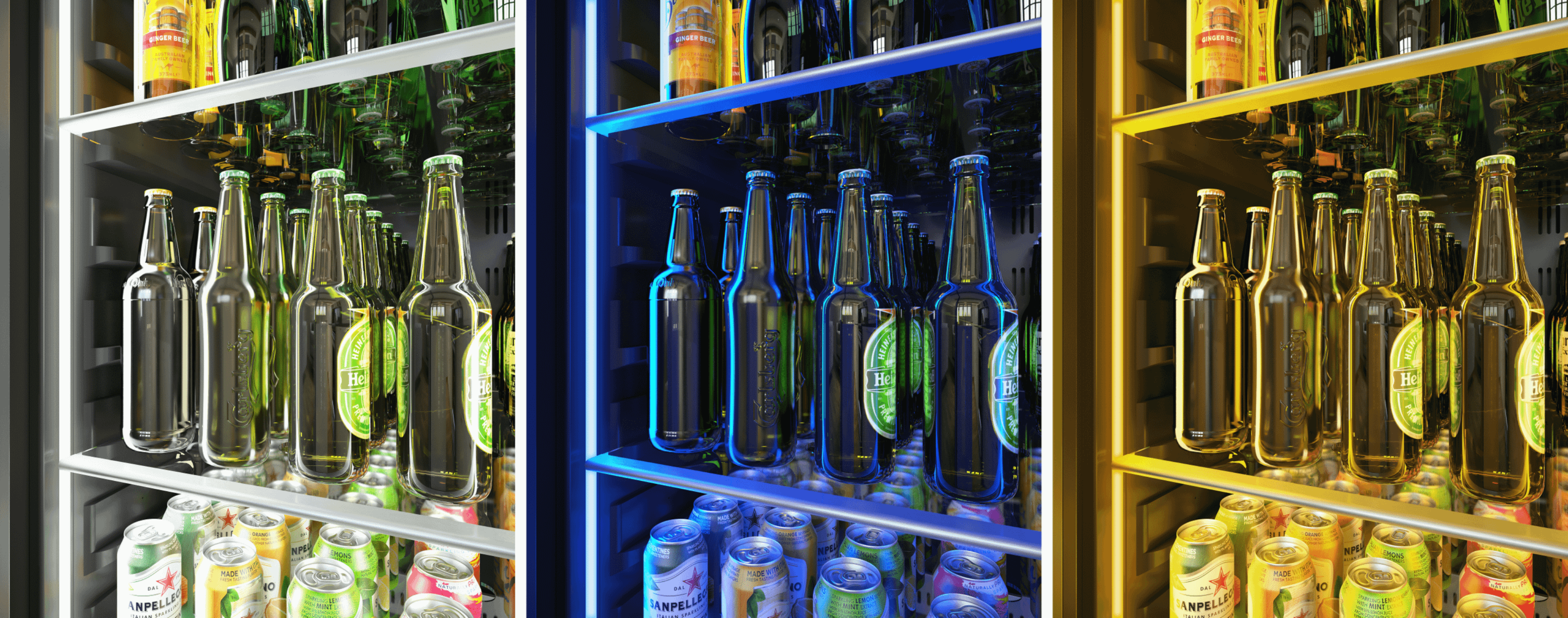 ZEPHYR Presrv Wine and Beverage Cooler, 24in, Full Size, SS+Glass, Reversible Door, 2 Zones in Stainless Steel - PRWB24F02BG