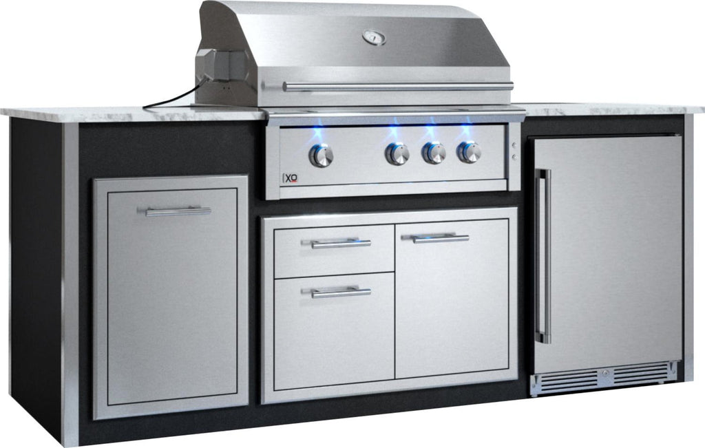 XO APPLIANCE XOGOK36V1BL Factory Assembled, Appliance Ready Designer Island Black On White - XOGOK36V1BL