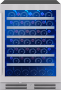 ZEPHYR Presrv Wine Cooler, 24in UC, SS+Gls, Rvs Door, 1Z in Stainless Steel - PRW24C01CG