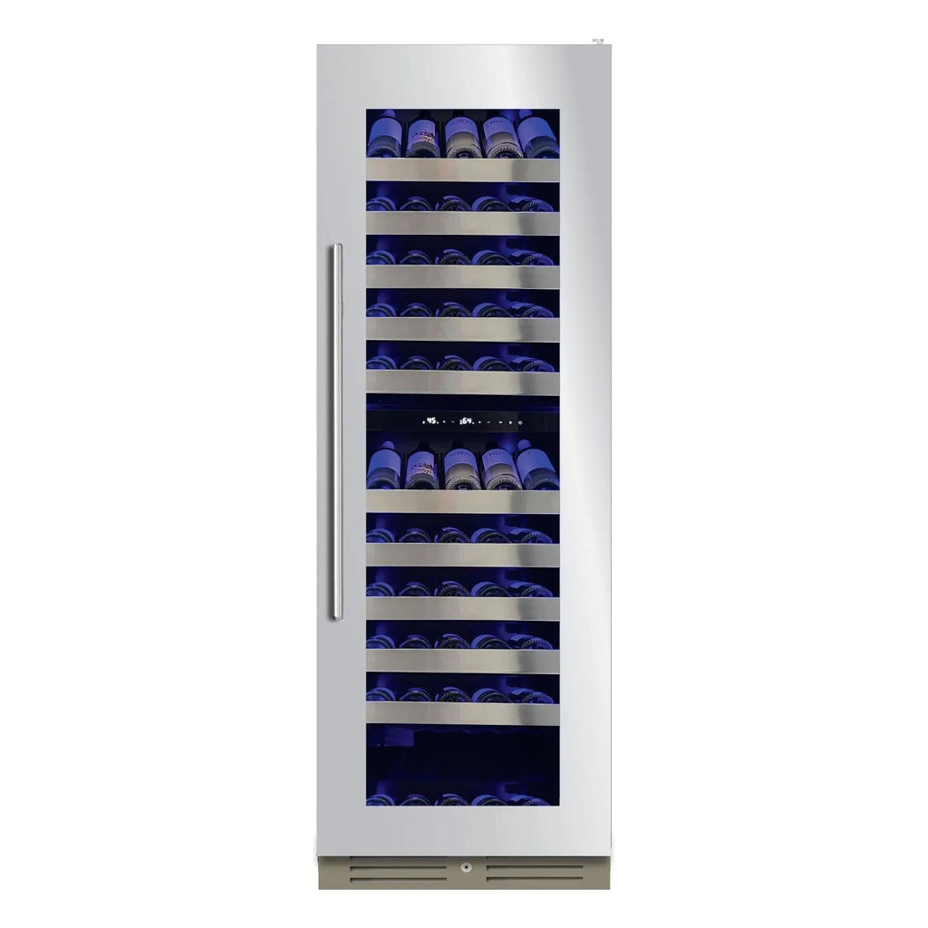 XO APPLIANCE XOU2470WDZGS Tall Dual Zone Wine Cooler, Glass with in Stainless Steel Trim in Stainless Steel - XOU2470WDZGS
