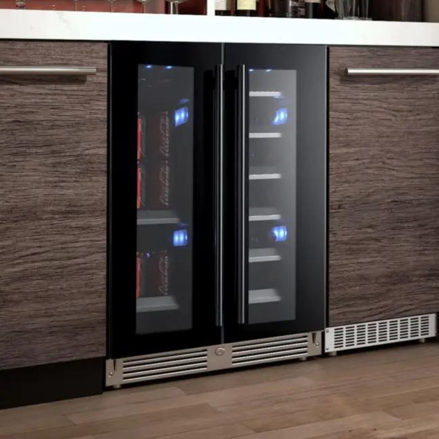 XO APPLIANCE XOU24BWDDGO 24" Beverage/Wine Double Door Panel Ready Glass Custom Panel Ready - XOU24BWDDGO