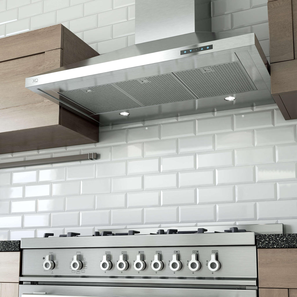 XO APPLIANCE XOV42SC 42" 600/395 CFM Italian Made Wall Chimney Range Hood in Stainless Steel - XOV42SC