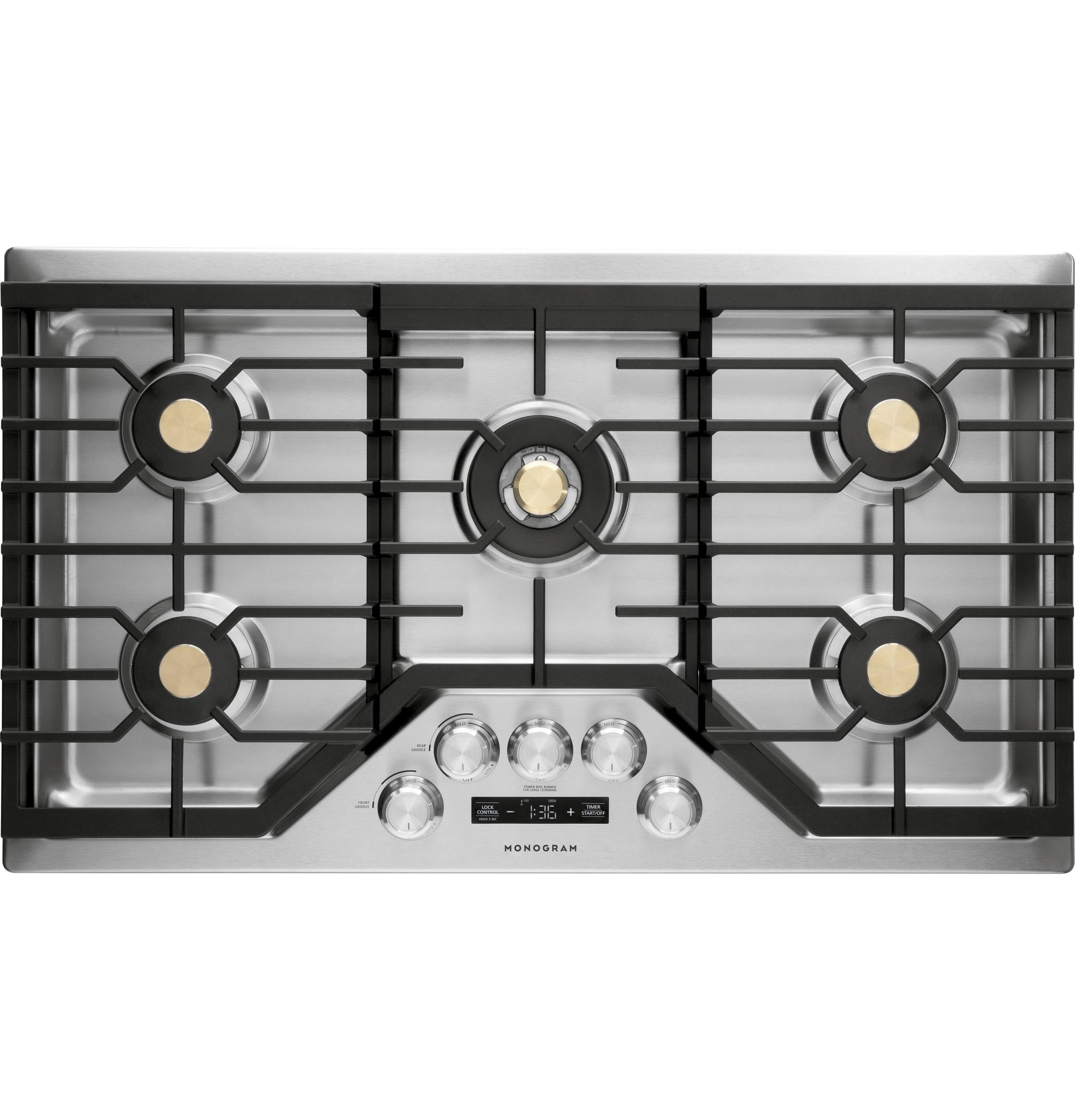 MONOGRAM Monogram 36" Deep-Recessed Gas Cooktop in Stainless Steel - ZGU36ESLSS