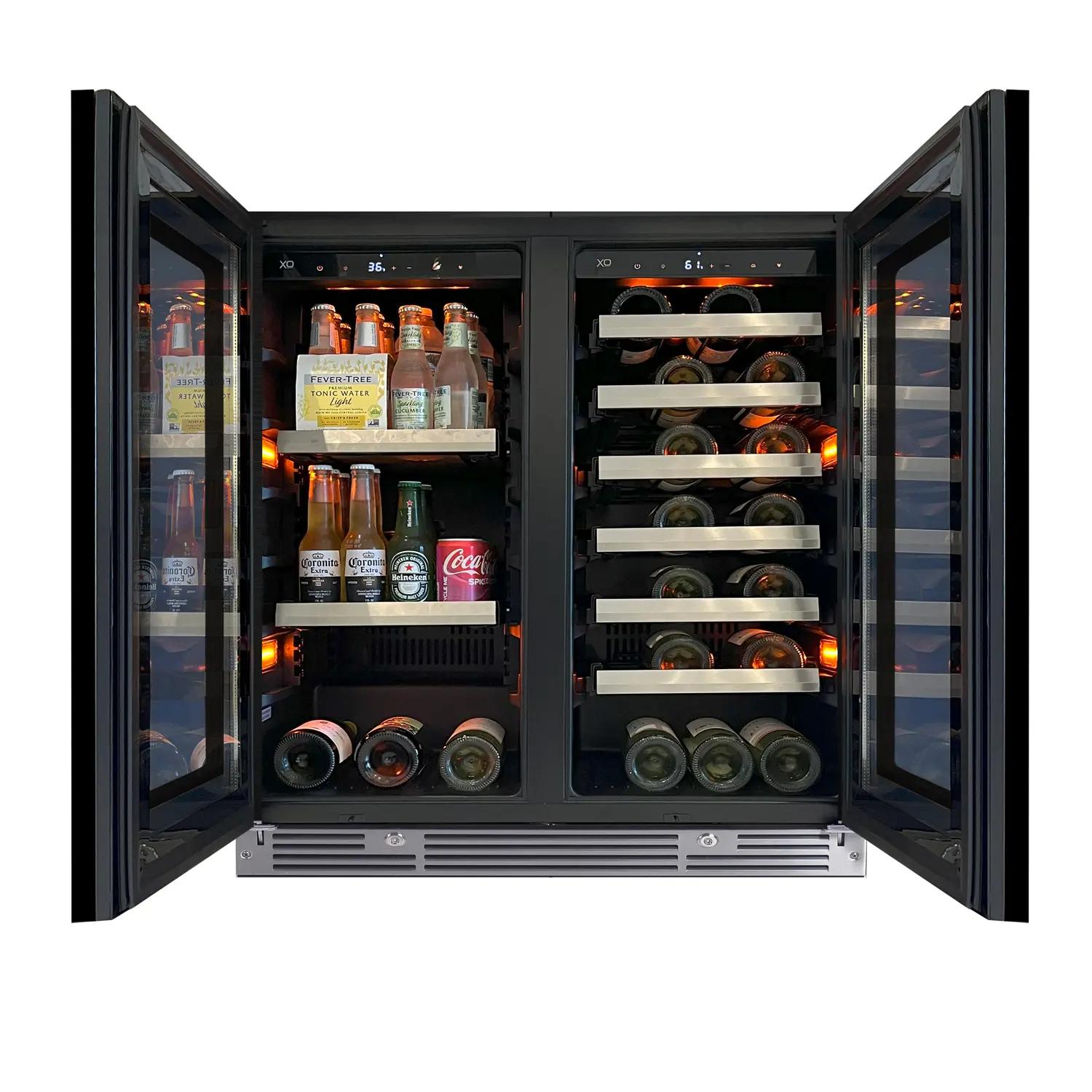 XO APPLIANCE XOU30BWDDGO 30" Beverage/Wine Double Door Panel Ready Glass Custom Panel Ready- XOU30BWDDGO