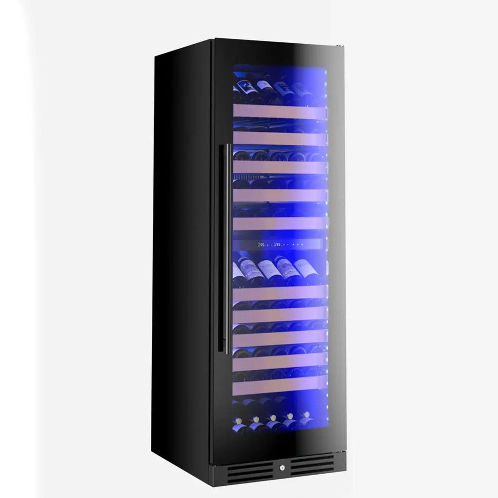 XO APPLIANCE XOU2470WDZGB Tall Dual Zone Wine Cooler, Black Glass Black - XOU2470WDZGB