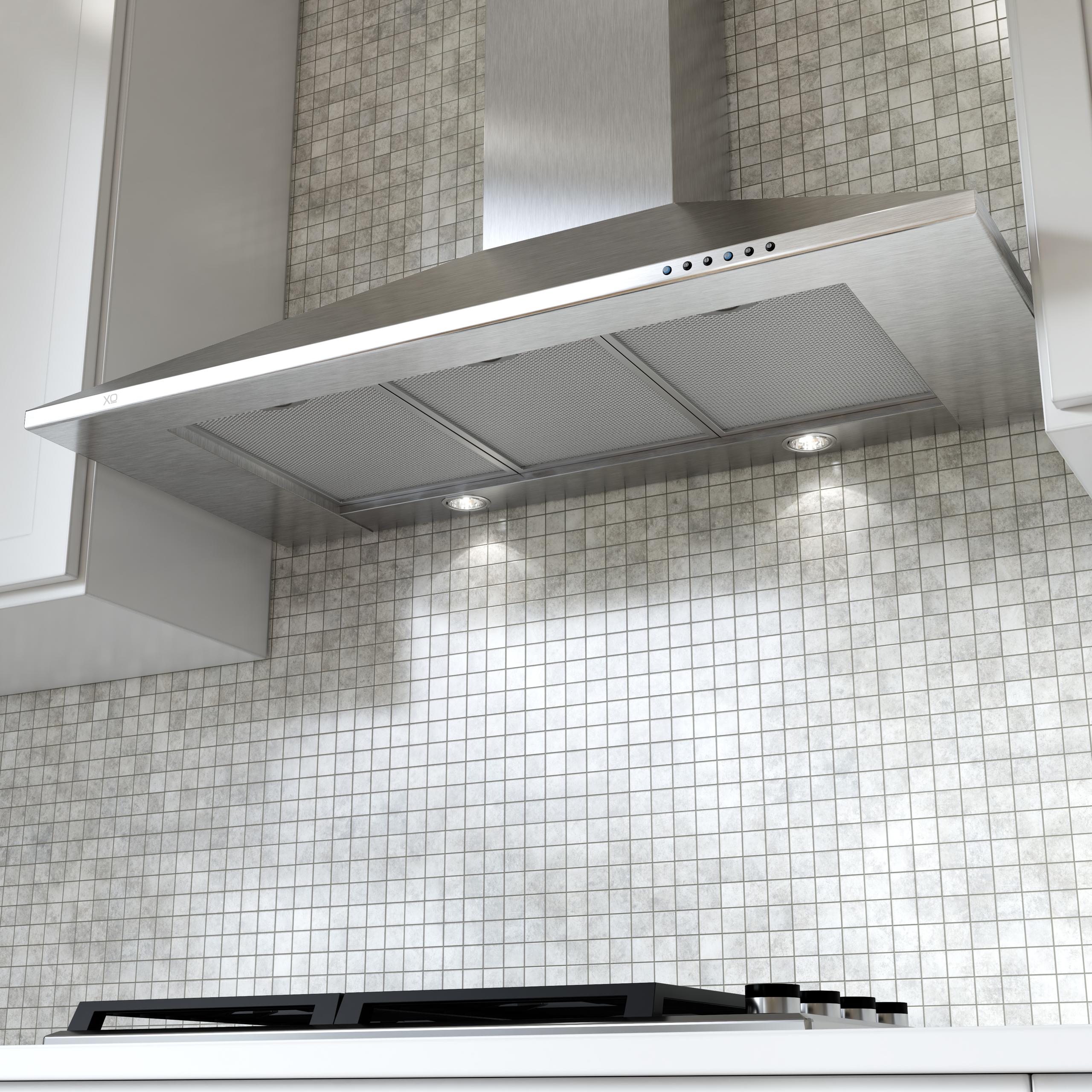 XO APPLIANCE XOB36SC 36" CCC 600/395 CFM Italian Made Wall Mount Chimney Range Hood in Stainless Steel - XOB36SC
