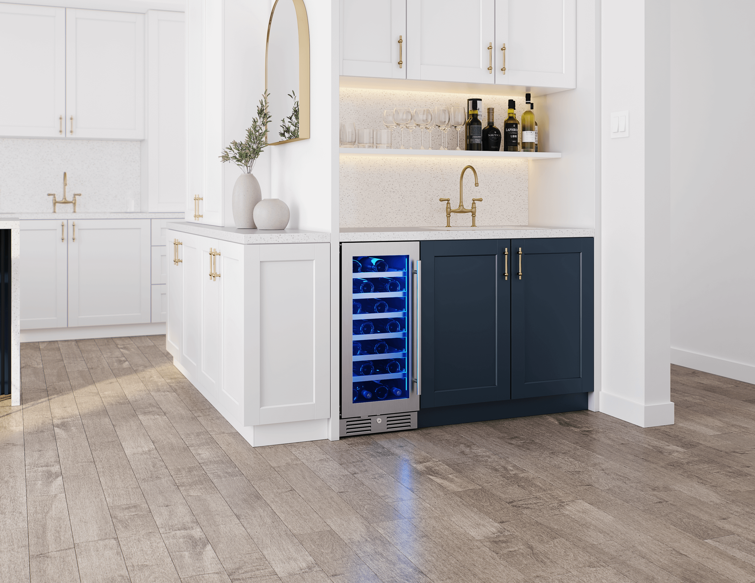 ZEPHYR Presrv Wine Cooler, 15in UC, SS+Gls, Rvs Door, 1Z in Stainless Steel - PRW15C01CG