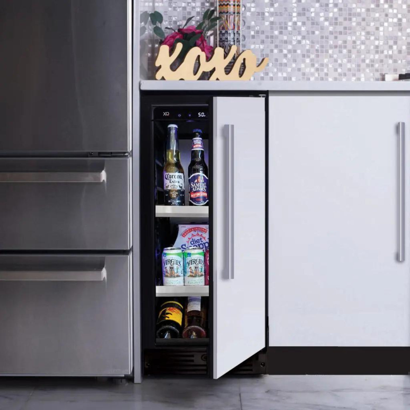 XO APPLIANCE XOU15BCOFL 15" Solid Panel Ready Door Beverage Center, Left Hinge Custom Panel Ready - XOU15BCOFL