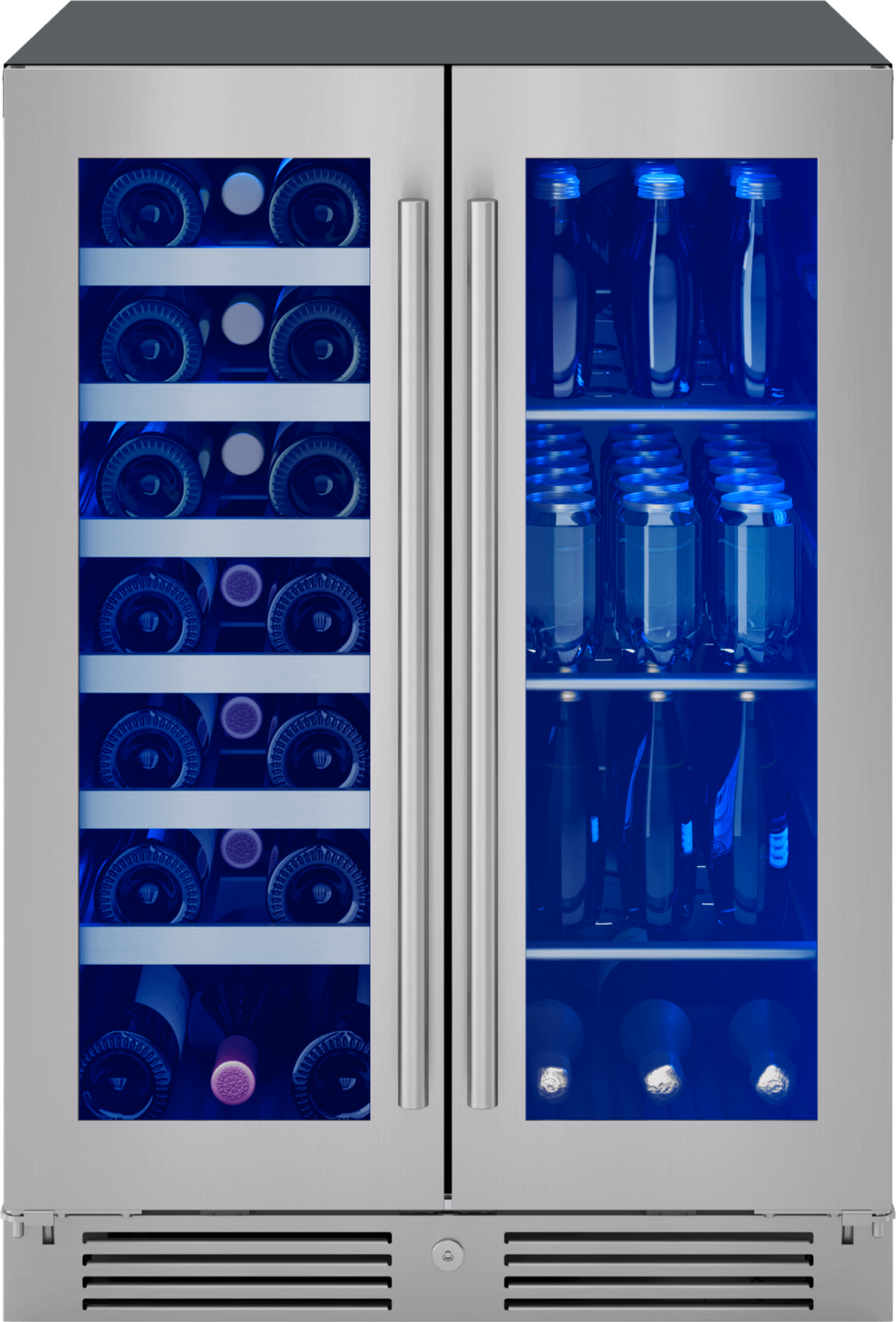 ZEPHYR Presrv Wine & Bev Cooler, 24in UC, SS+Gls, Fr Dr in Stainless Steel - PRWB24C32CG