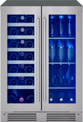 ZEPHYR Presrv Wine & Bev Cooler, 24in UC, SS+Gls, Fr Dr in Stainless Steel - PRWB24C32CG
