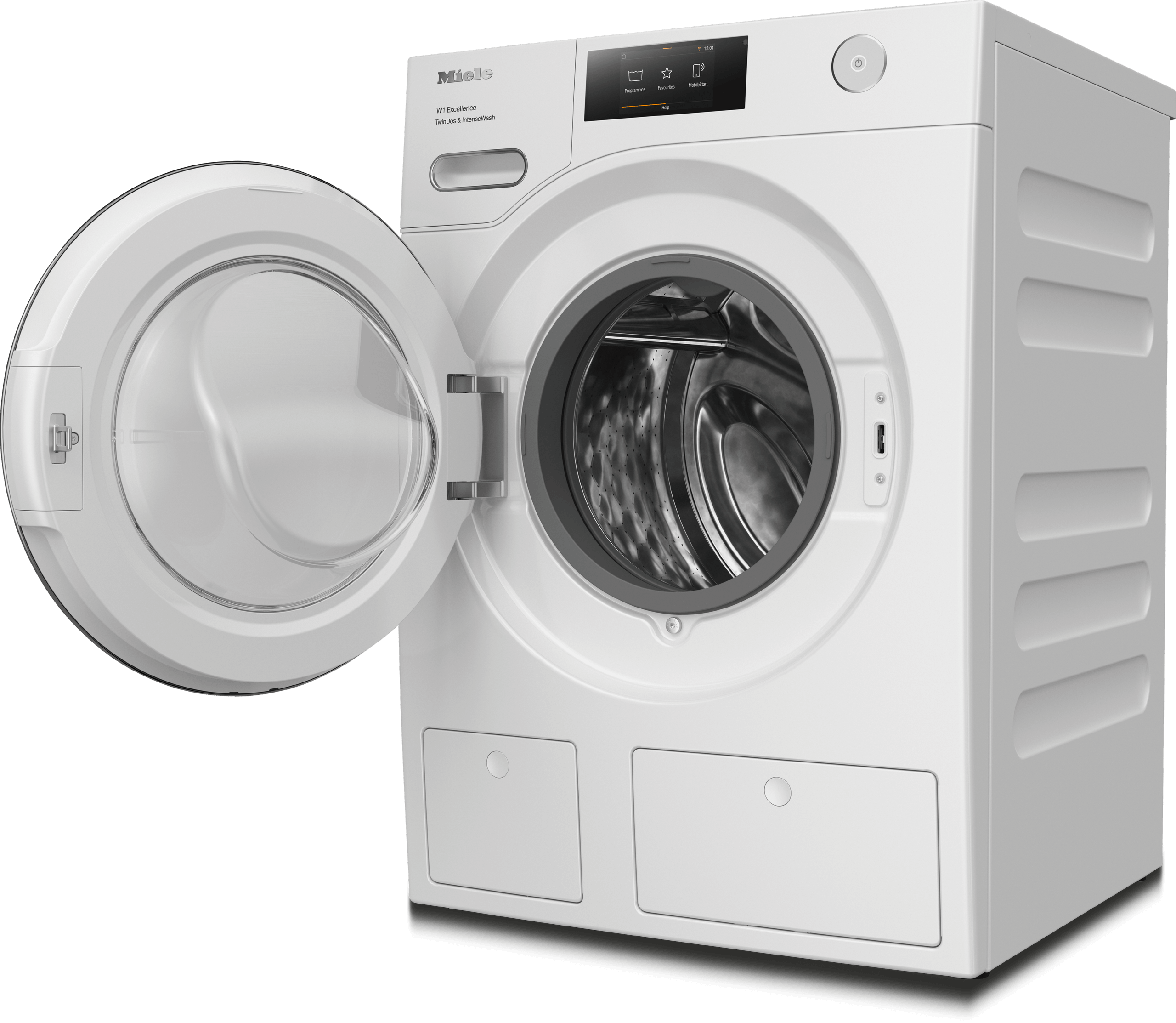 MIELE WXR860WCS WXR860 WCS TDos & IntenseWash Lotus white - W1 front-loading washing machine: 8 kg 1600 rpm Auto Dosing IntenseWash Pre-Ironing SingleWash White