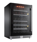 XO APPLIANCE XOU24WDZGBL Dual Zone Wine Cooler, 24" Black Glass, Left Hinge Black - XOU24WDZGBL