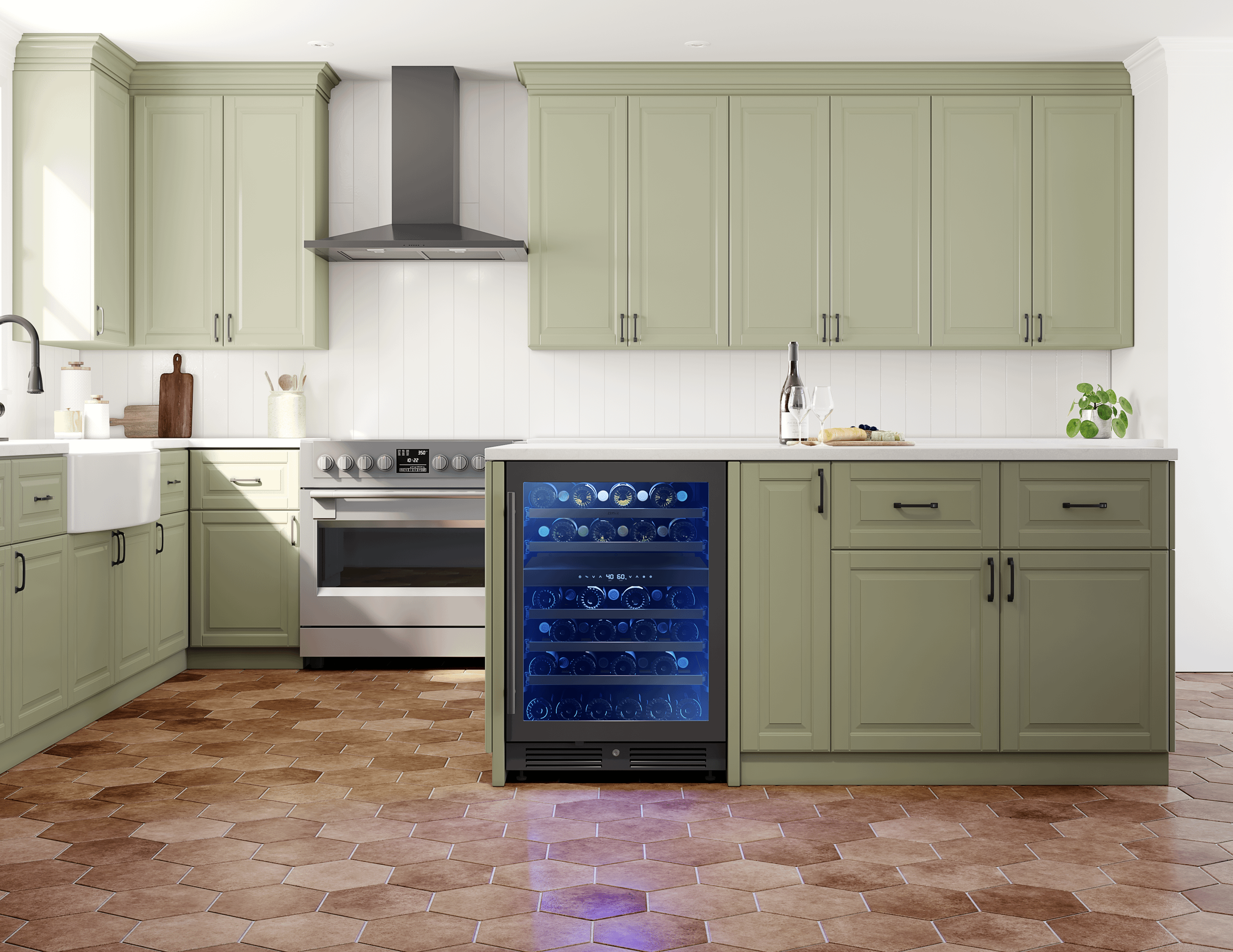 ZEPHYR Presrv Wine Cooler, 24in UC, Blk SS+Gls,Rvs Dr, 2Z Black in Stainless Steel - PRW24C02CBSG