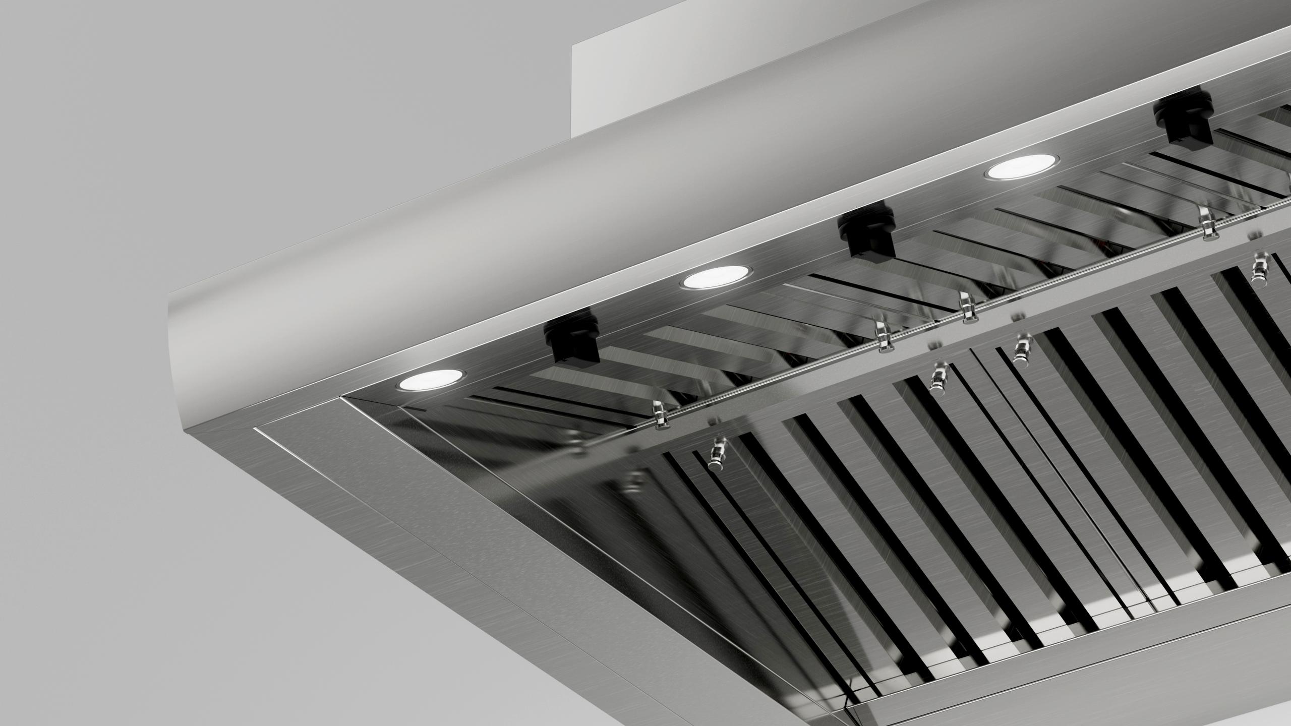 XO APPLIANCE XOGV42S Outdoor hood, 42"W, 33"D, 18"T, 1200CFM, LEDs, pro baffle filters in Stainless Steel - XOGV42S