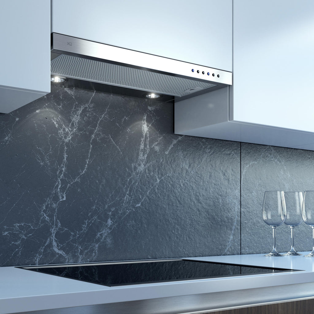 XO APPLIANCE XOC30SC 30" CCC 600/395 CFM Under Cabinet Glide Out Visor Italian Made in Stainless Steel - XOC30SC