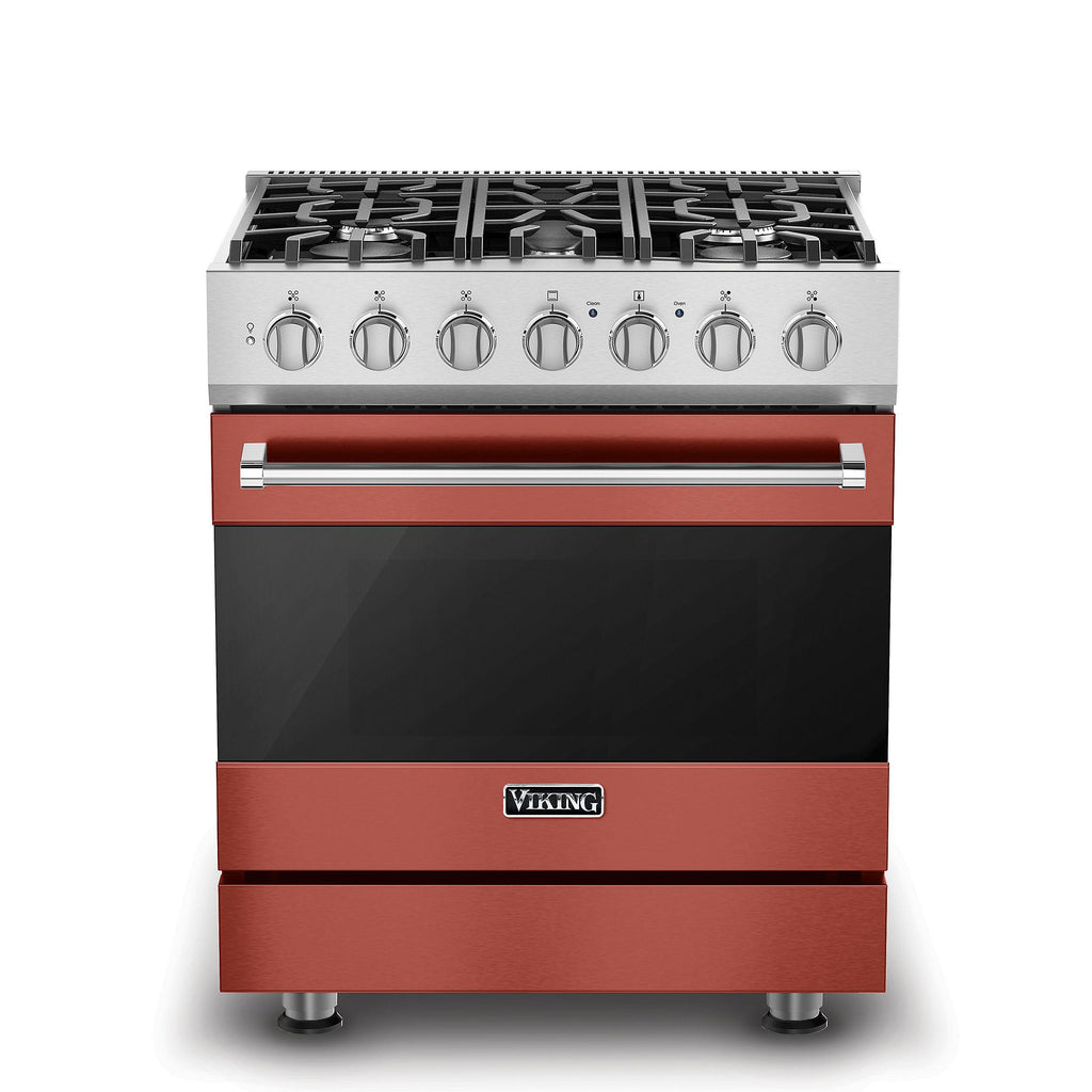 VIKING 30" Self-Cleaning Dual Fuel Range Viking 3 Series Red - RVDR33025BSCLP