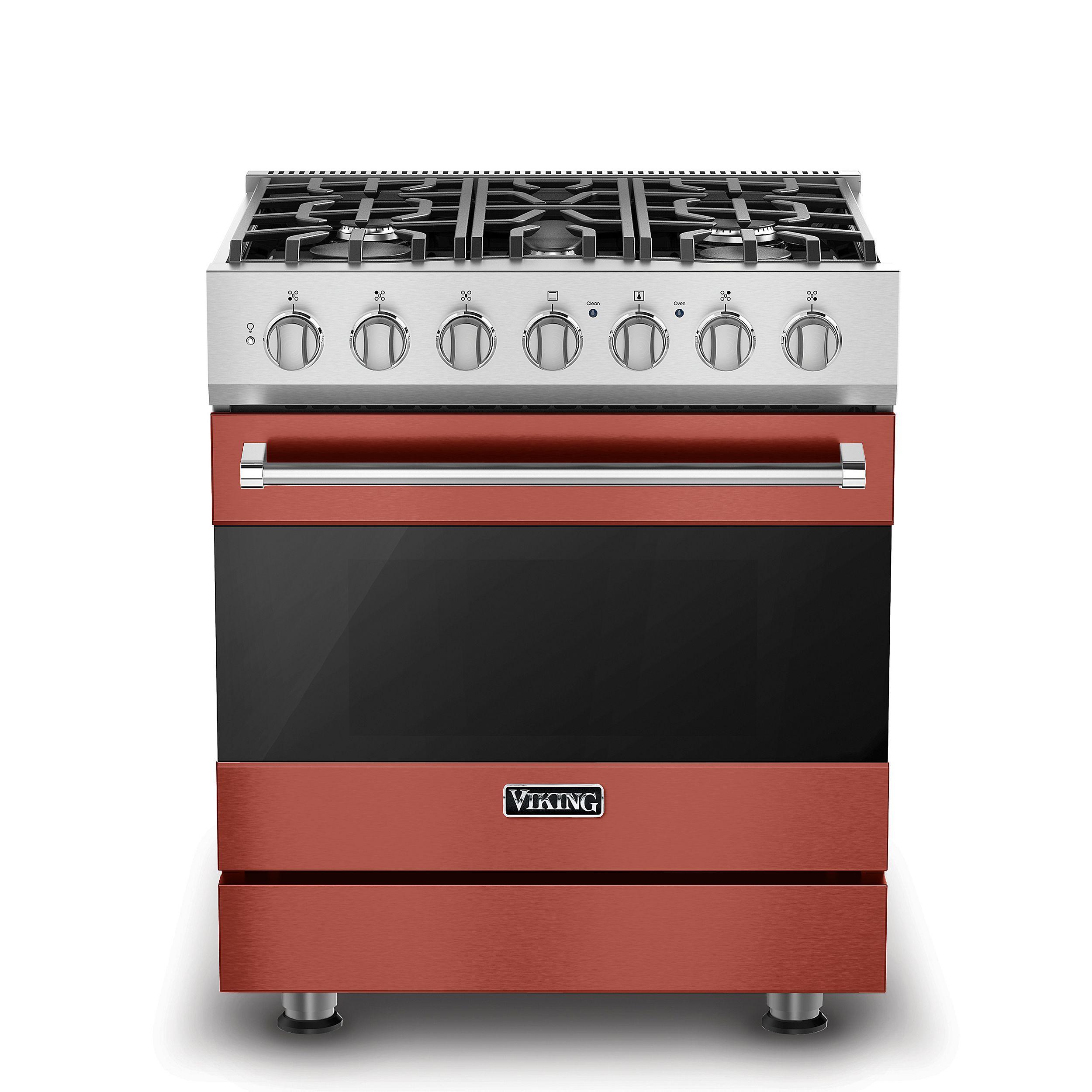 VIKING 30" Self-Cleaning Dual Fuel Range Viking 3 Series Red - RVDR33025BSCLP
