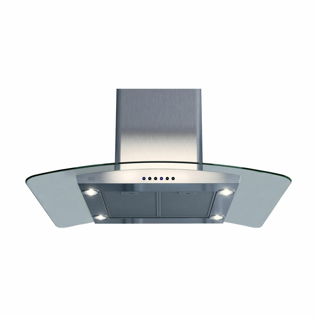 XO APPLIANCE XOMI36GC 36" CCC 600/395 CFM Island Hood Stainless/Glass in Stainless Steel - XOMI36GC