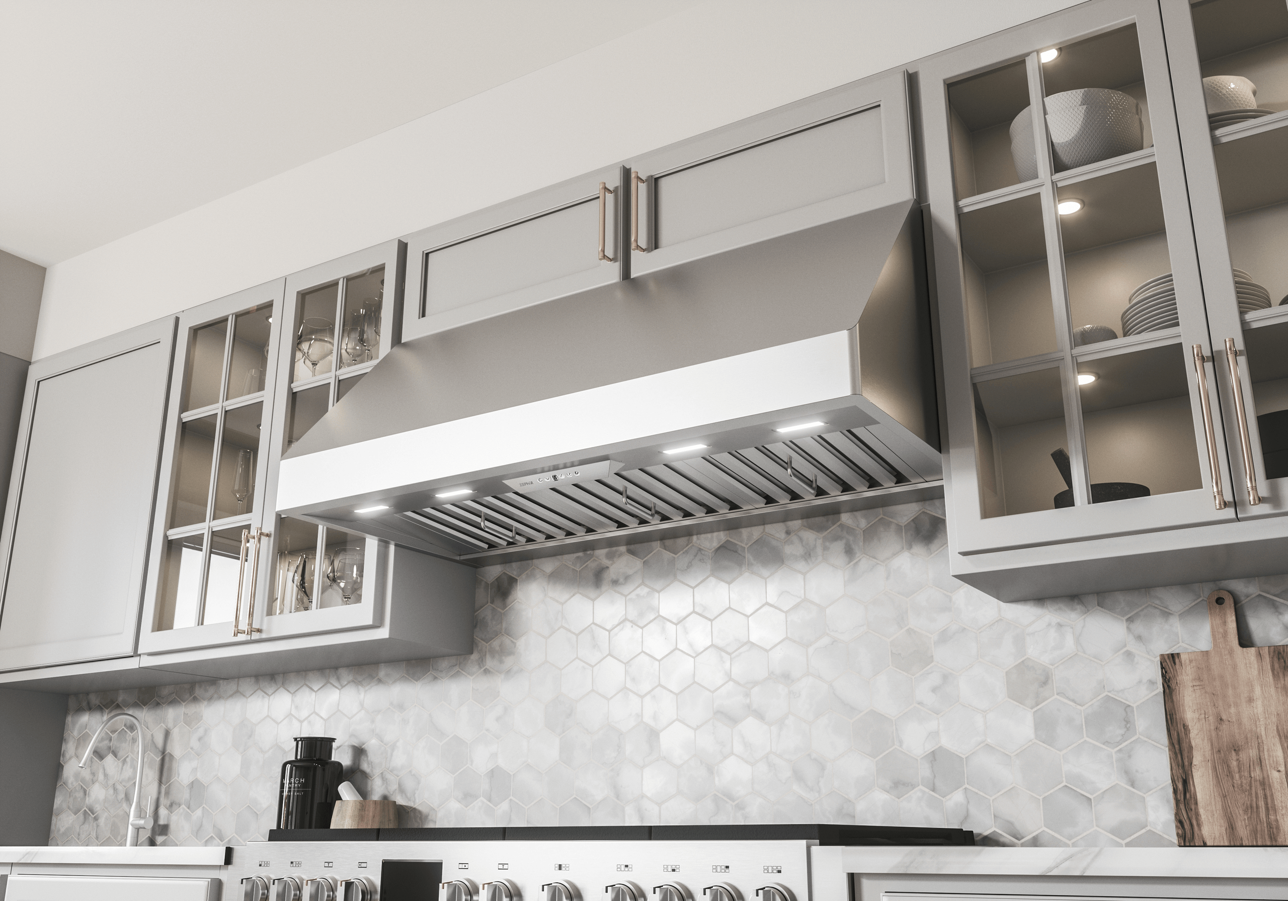 ZEPHYR Tempest II, 18in Wall, 36in, SS, LED, ACT in Stainless Steel - AK7536CS